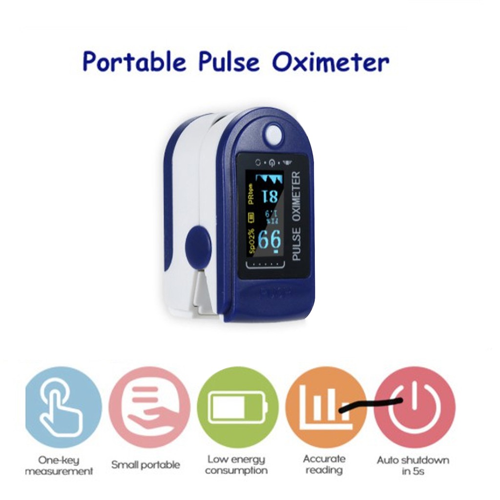 Pulse Oximeter Blood Oxygen Monitor Finger Pulse Heart Rate Meter ...