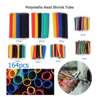 328pcs 164pcs Polyolefin Heat Shrink Tube Wrap Wire Cable Insulated Sleeving Tubing Set #6