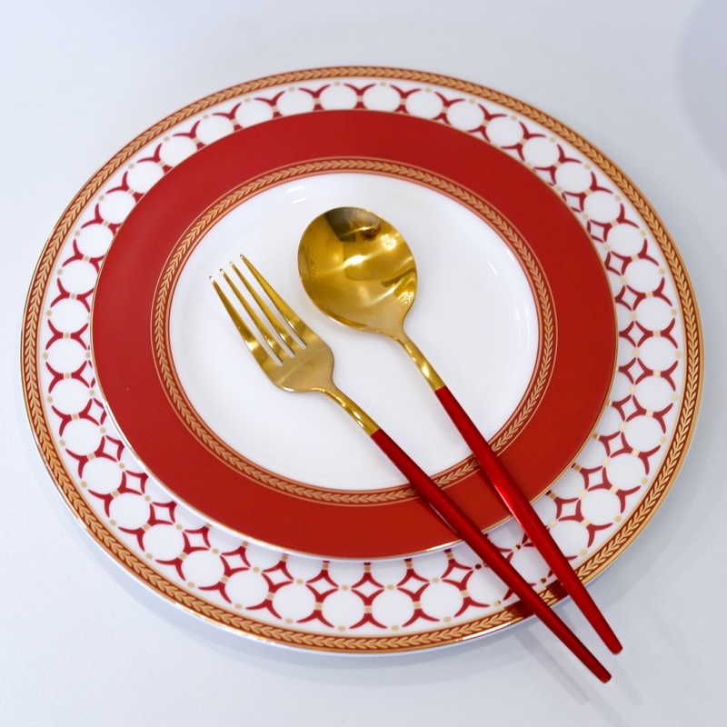 Cara Red (2pcs.) Bone China Plate Set Shopee Philippines