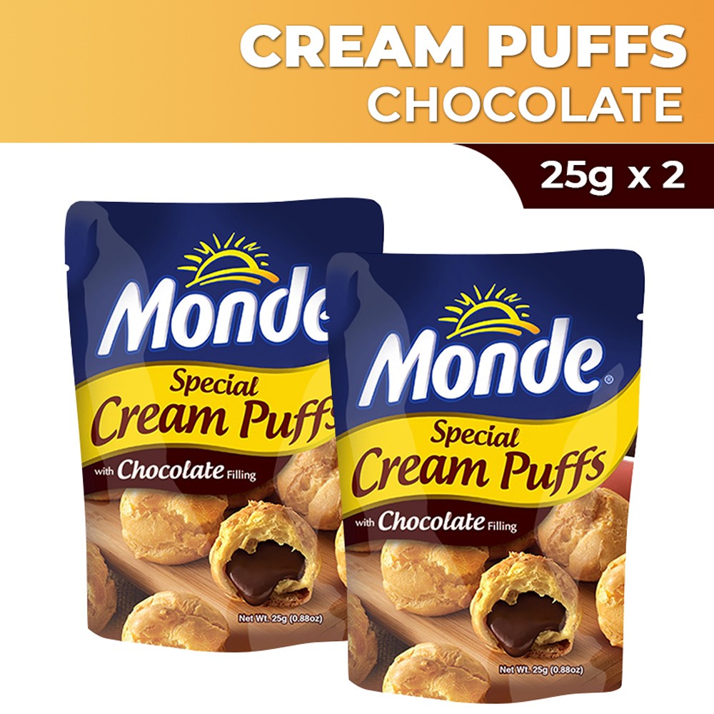 Monde Special Cream Puffs Chocolate 25g X 2 Shopee Philippines