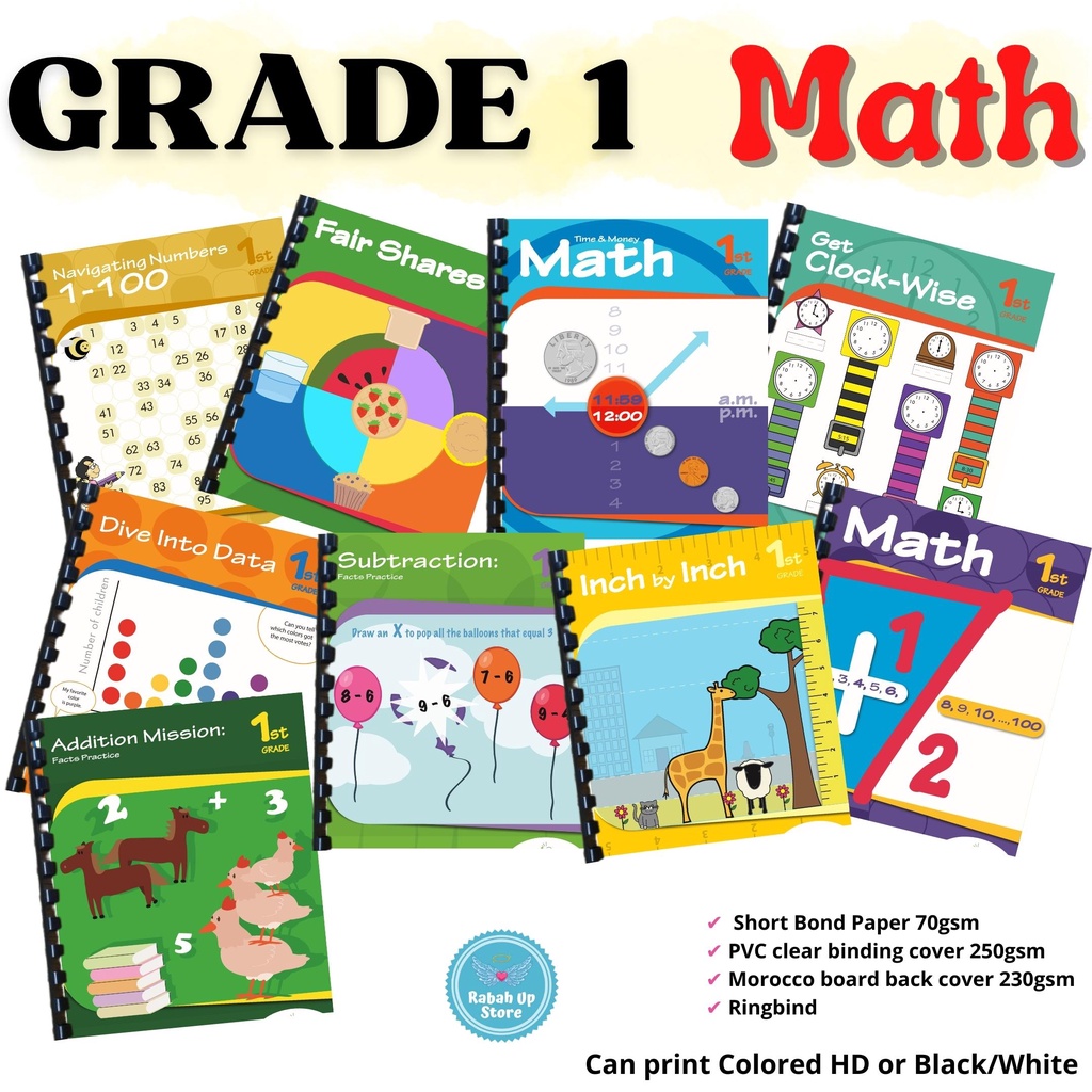 GRADE 1 (MATH) Workbook Worksheet Homeschool Learning Materials