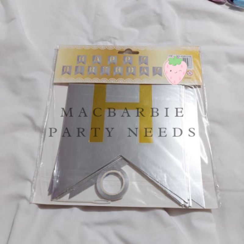 Happy Birthday Banner Silver | Shopee Philippines