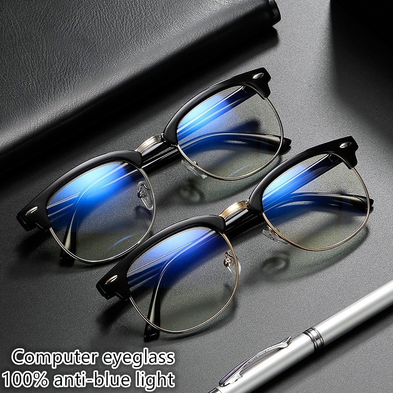 Anti Radiation And Blue Light Eyeglasses Replaceable Lens Computer Glasses High Qulity Metal 