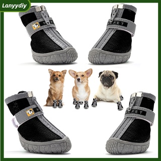 gd 4pcs Rubber Breathable Pet Shoes Non-slip Wear-resistant Dog Shoes For Teddy Bichon Pet ZC7A