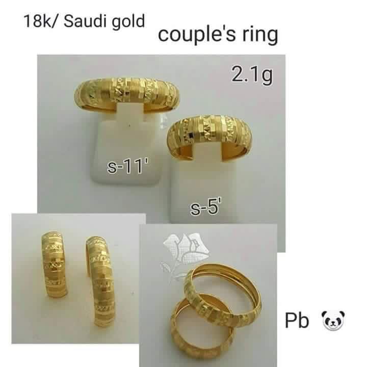 Light Weight Couple Wedding  Ring  18K  Saudi  Gold  Shopee 