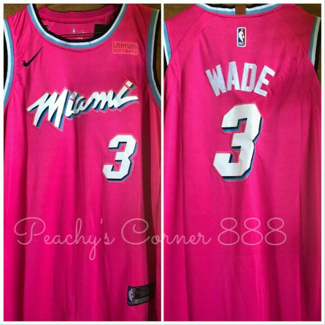 miami heat white and pink jersey