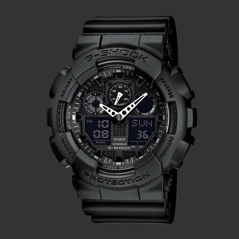 g shock ga 100 black red