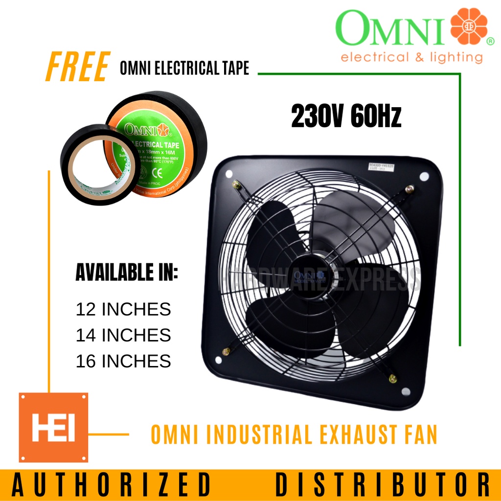 OMNI Industrial Exhaust Fan 12 / 14 / 16 inch (XFV300 / XFV350 / XFV
