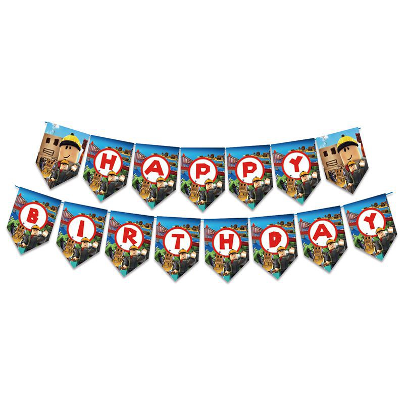 Game Roblox Birthday Party Supplies Banner Balloons Cake Toppers Cupcake Party Decor Kit Shopee Philippines - roblox birthday party set roblox theme party decoration set roblocks party set shopee philippines