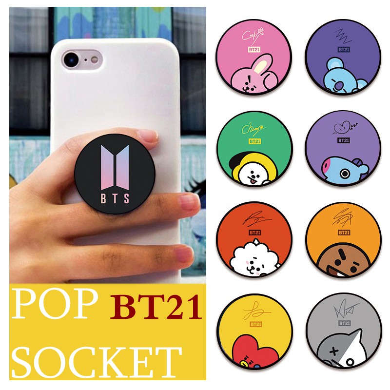 Download Kpop Bts Bt21 Popsocket Mobile Phone Holder Shopee Philippines