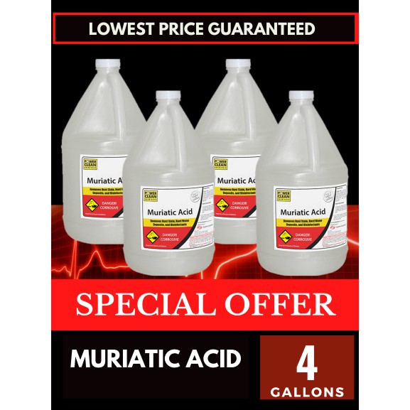 *PACK OF 4 GALLONS* MURIATIC ACID Disinfectant Toilet Tile Pool Floor Sanitizer Toilet Shopee