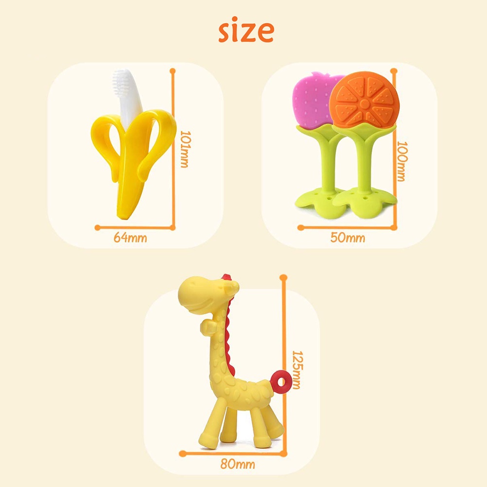 【Ready Stock】▤Baby Silicone Training Toothbrush Safe Toddle Teether Chew Toys Gift
