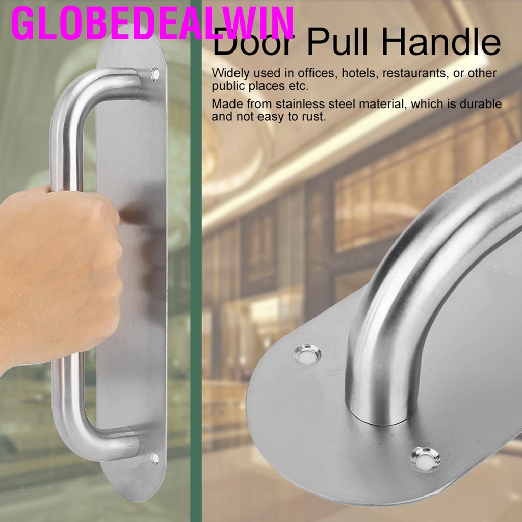 【Ready】Globedealwin Stainless Steel Pull and Push Plate Door Access Door Pull Handle with Screws