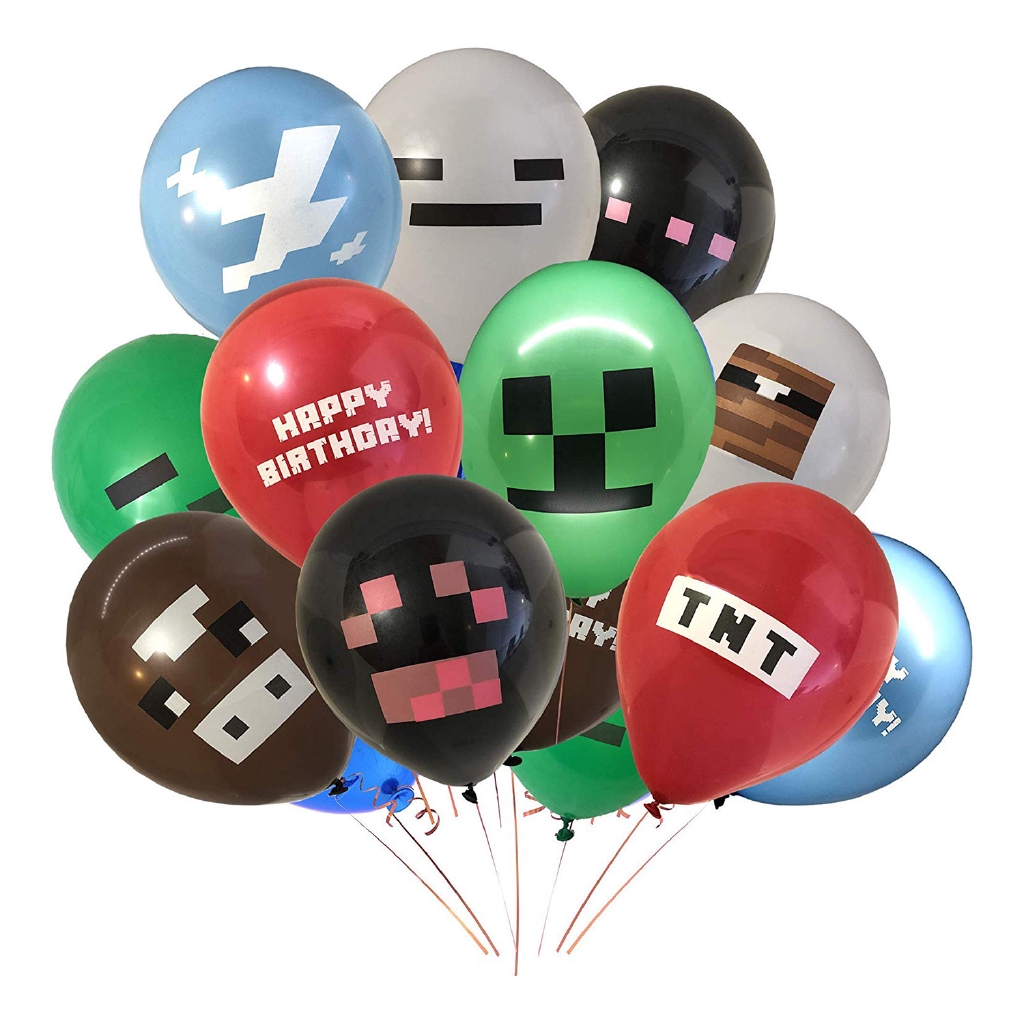 24pcs Lot Boys Kids Minecraft Theme 12inch Latex Birthday Party Balloon Set Balloon Party Decoration Shopee Philippines - roblox theme birthday boy 10 birthday balloon column