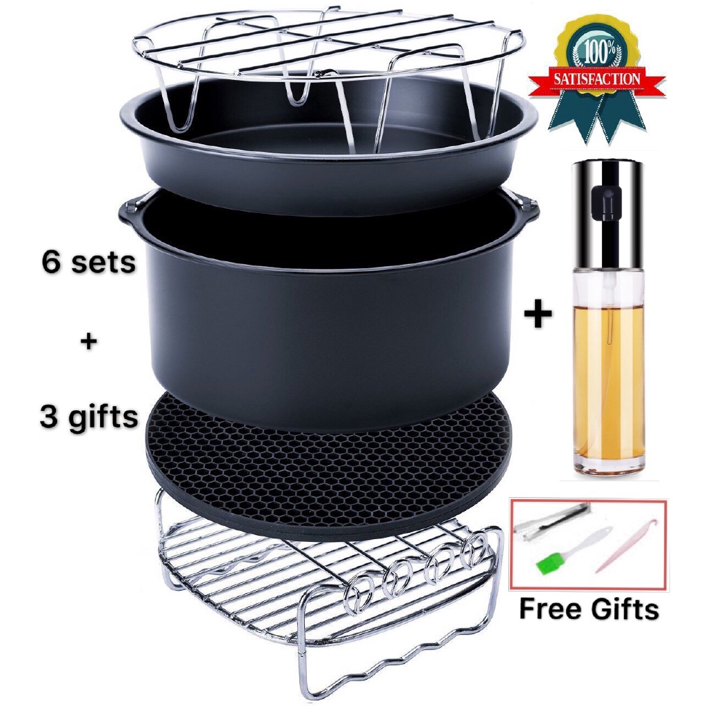 FDA 9 Pcs Sets 6" 7" Air Fryer Accessories Set with High Quality Oil