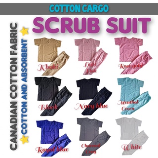 CANADIAN COTTON CARGO SCRUBSUIT// MEDICAL UNIFORM//QUALITY SCRUB SUIT
