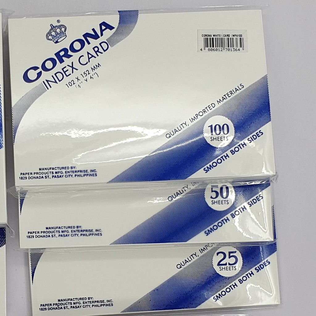 Corona index card 4 x 6 in plain white shopee philippines