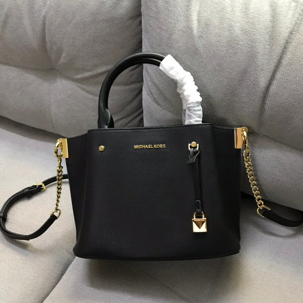 black and grey mk purse