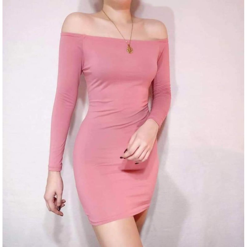 Off Shoulder Bodycon Dress Shopee Philippines 6064