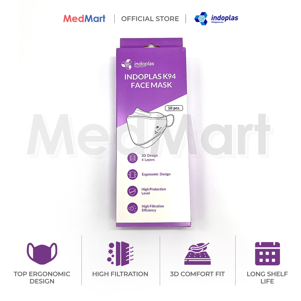 ORIGINAL Indoplas KF94 Disposable Face Mask FDA Registered 1 Box (10