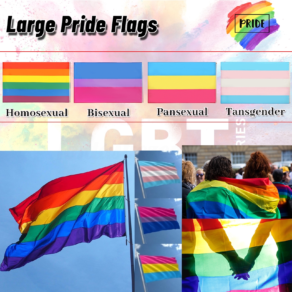 LGBT 3x5 FT Large Flag Gay Pride Lesbian Transgender LGBTQ Banner ...