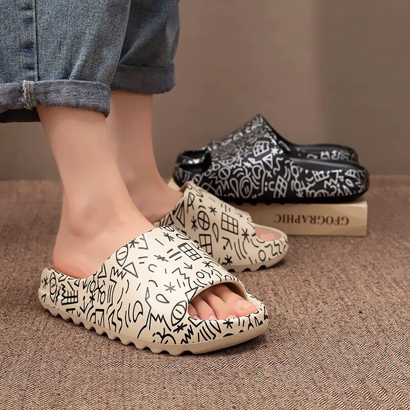 graffiti yeezy slides