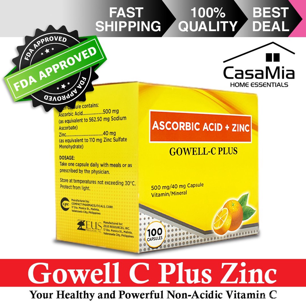 Gowell C Plus Ascorbic Acid Plus Zinc/Ascorbic Acid Vitamin C Non