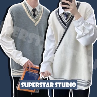 knitted vest【M-3XL】korean vest v necks sweater for men Knitted vest for plus size #1