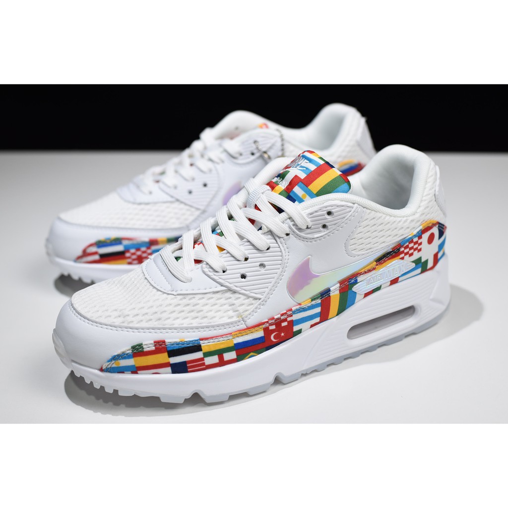 Yi Luxury Nike Air Max 90 Nic Qs White Rainbow World Olympic | Shopee  Philippines