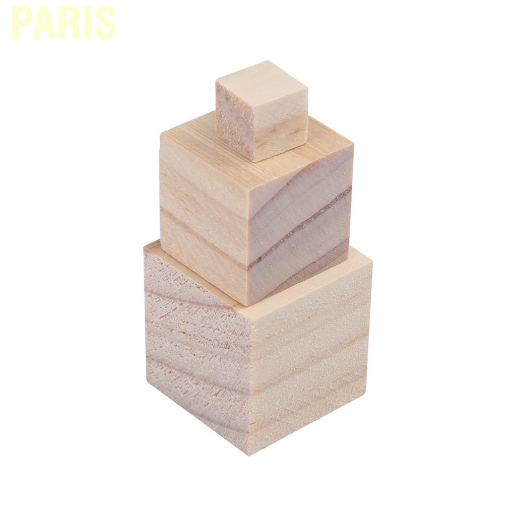 10Pcs Square Wooden Blocks Wood Cubes for Kids DIY Craft Handmade Woodcrafts 