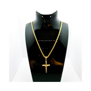 HIGH QUALITY GOLD PLATED CRUCIFIX NECKLACE FOR MEN AND WOMEN, NON TARNISH HYPOALLERGENIC BEST SELLER