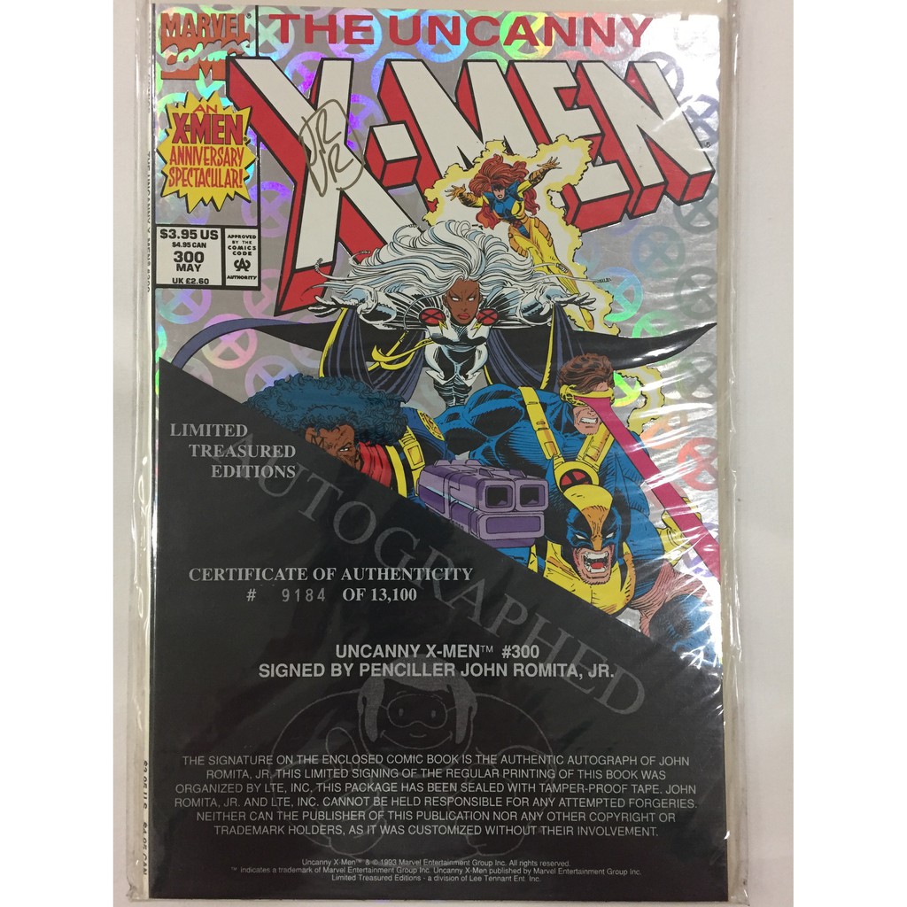 The Uncanny X Men 300 Signed By Penciller John Romita Jr With Certificate Of Authenticity Shopee Philippines