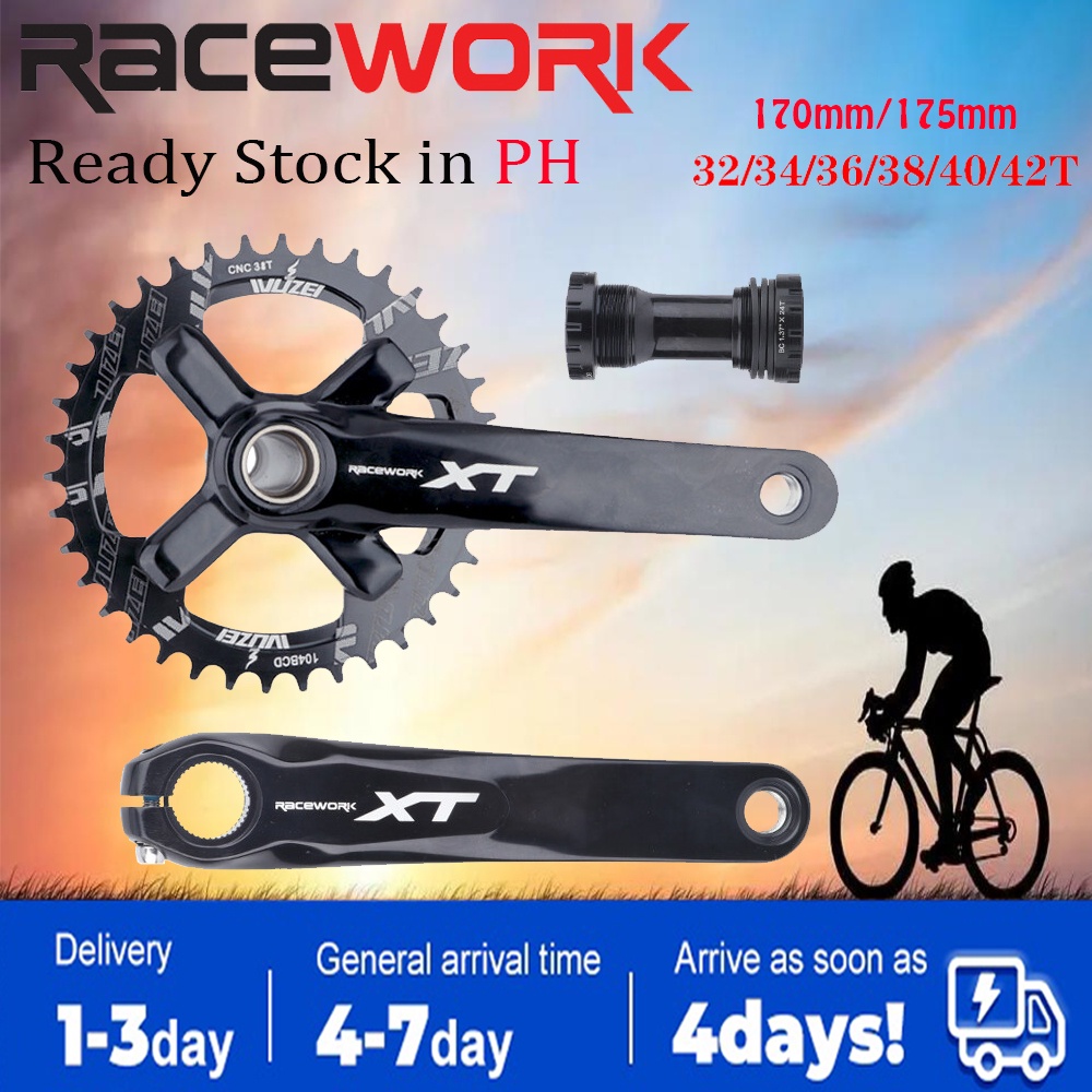 RACEWORK Crankset XT Crankset Mountain Bike Crankset 104 BCD Chainring Bicycle Crankset