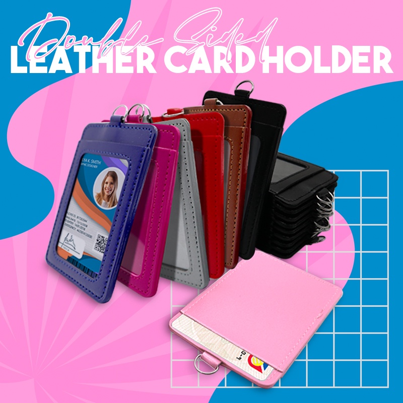 Double Sided Leather ID Card Holder / ID Protector / ID Case (5 pcs