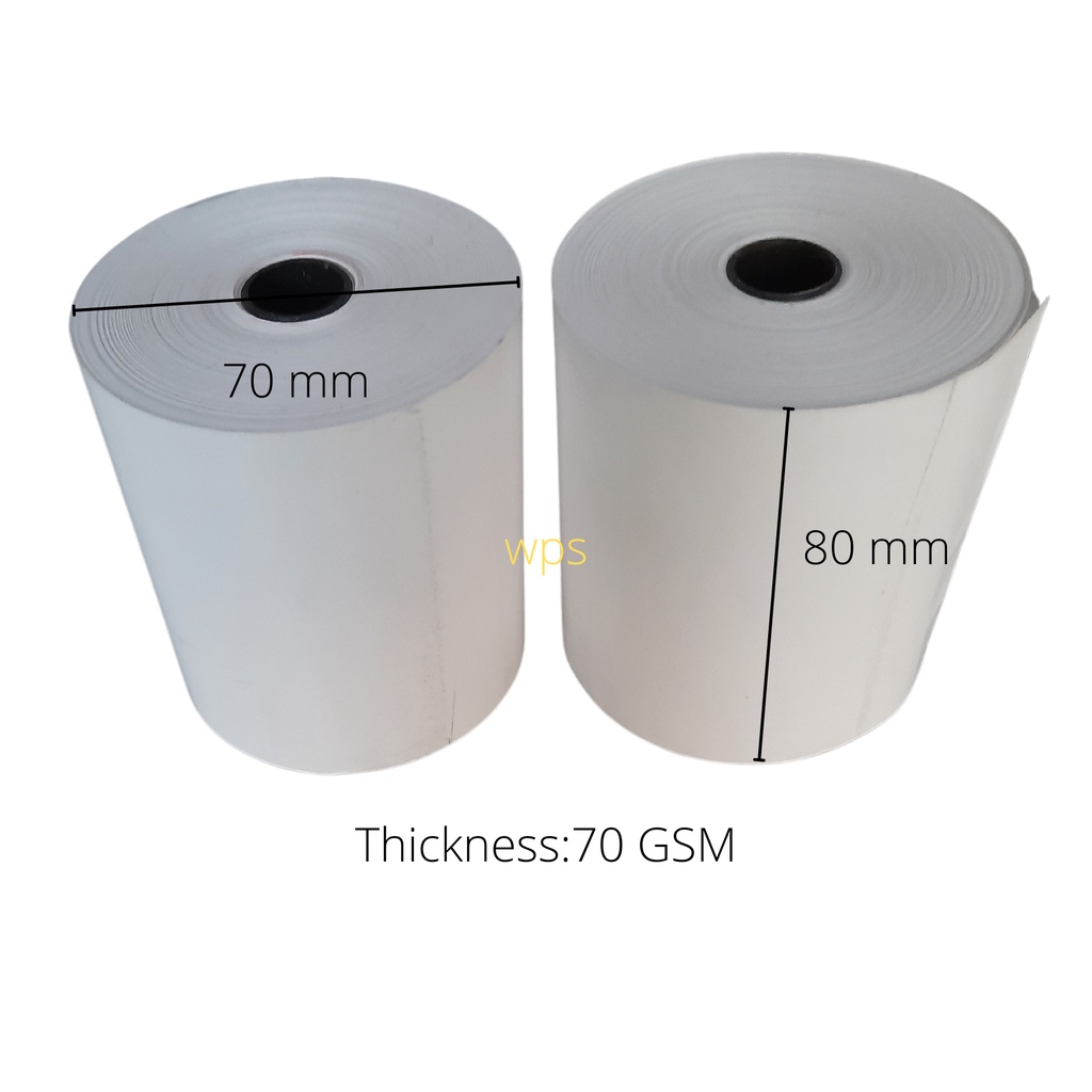 Thermal Paper 80 X 70 (70 GSM ) For POS Receipt (1 Box) 60 Rolls ...