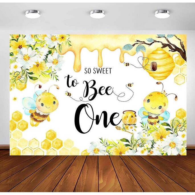 So Sweet to Bee One Party Backdrop for First Bee-Day Bee 1st Birthday ...