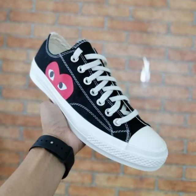 comme des garcons converse blue heart