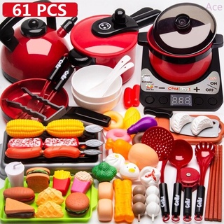 61Pcs Cooking Toy Cooking Toy Set Children Play House Simulation Kitchen Toy Set Plastic Kitchen#cod