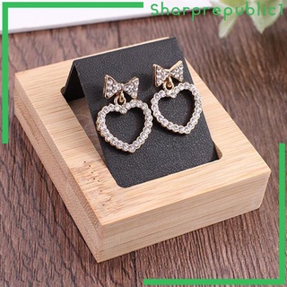 [shpre1] 1 Pair Earring Card Holder with Tray for Jewelry Accessory Display  Black