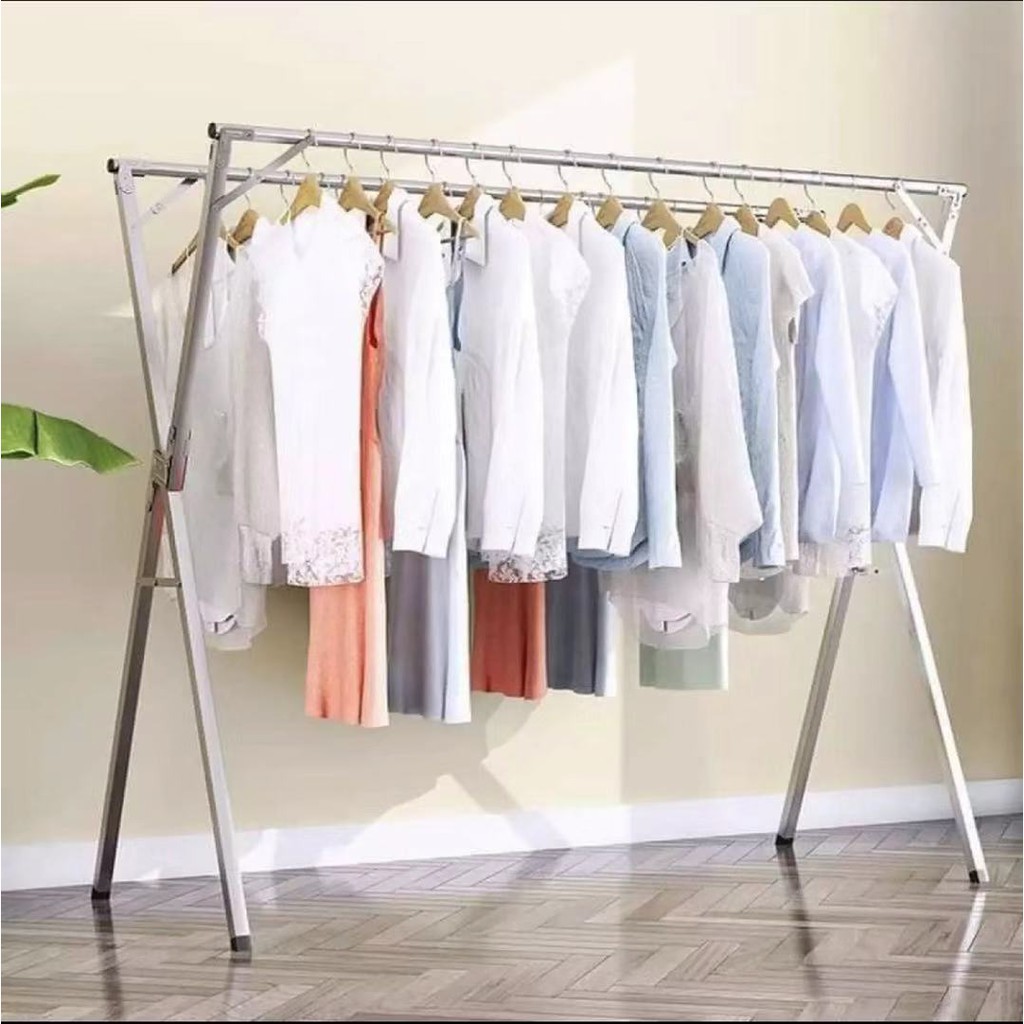 X Shape Clothes Drying Rack Laundry Rack Stainless Steel Clothes Hanger Foldable Drying Rack 180cm Shopee Philippines