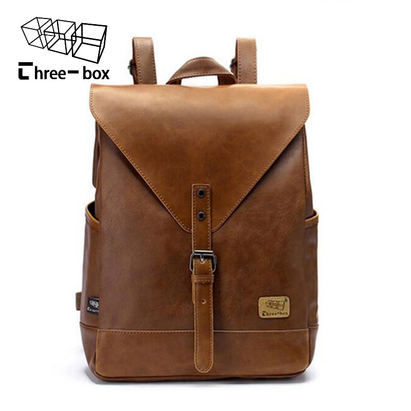 leather business backpack