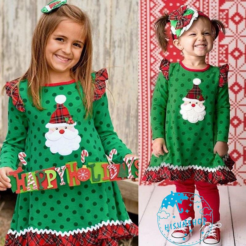 baby girl green christmas dress