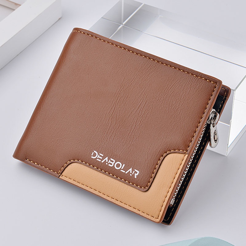 EG_ Men's Faux Leather Slim Card Holder Purse Business Trifold Short Wallet Exot
