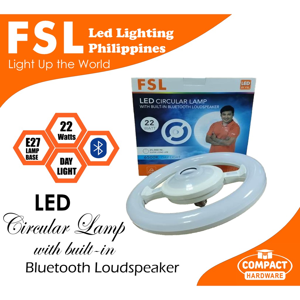 FSL LED Circular Lamp 22W with Builtin Bluetooth Speaker Shopee