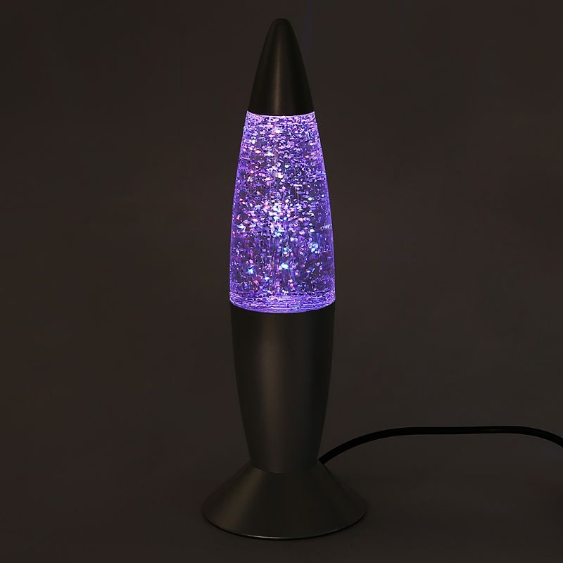 3D Rocket Multi Color Changing Lava Lamp RGB LED Glitter Night Light