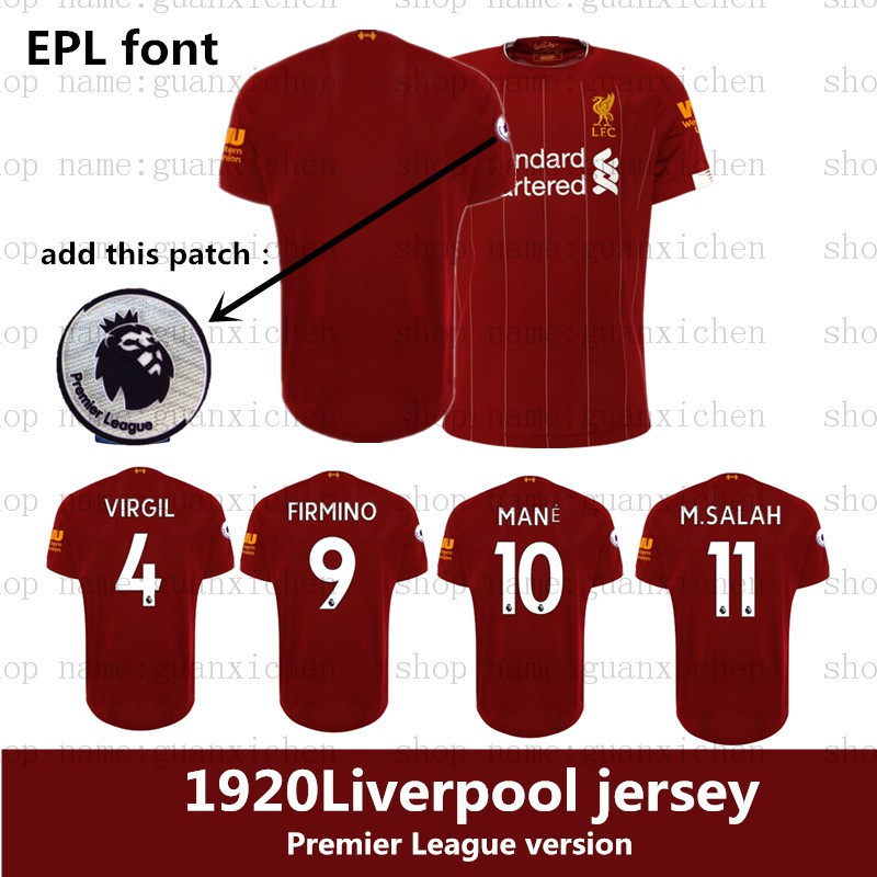 liverpool premier league jersey