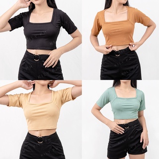 KILY. PH Daily basic Crop Top Square neck Top Knitted Trendy Blouse ...