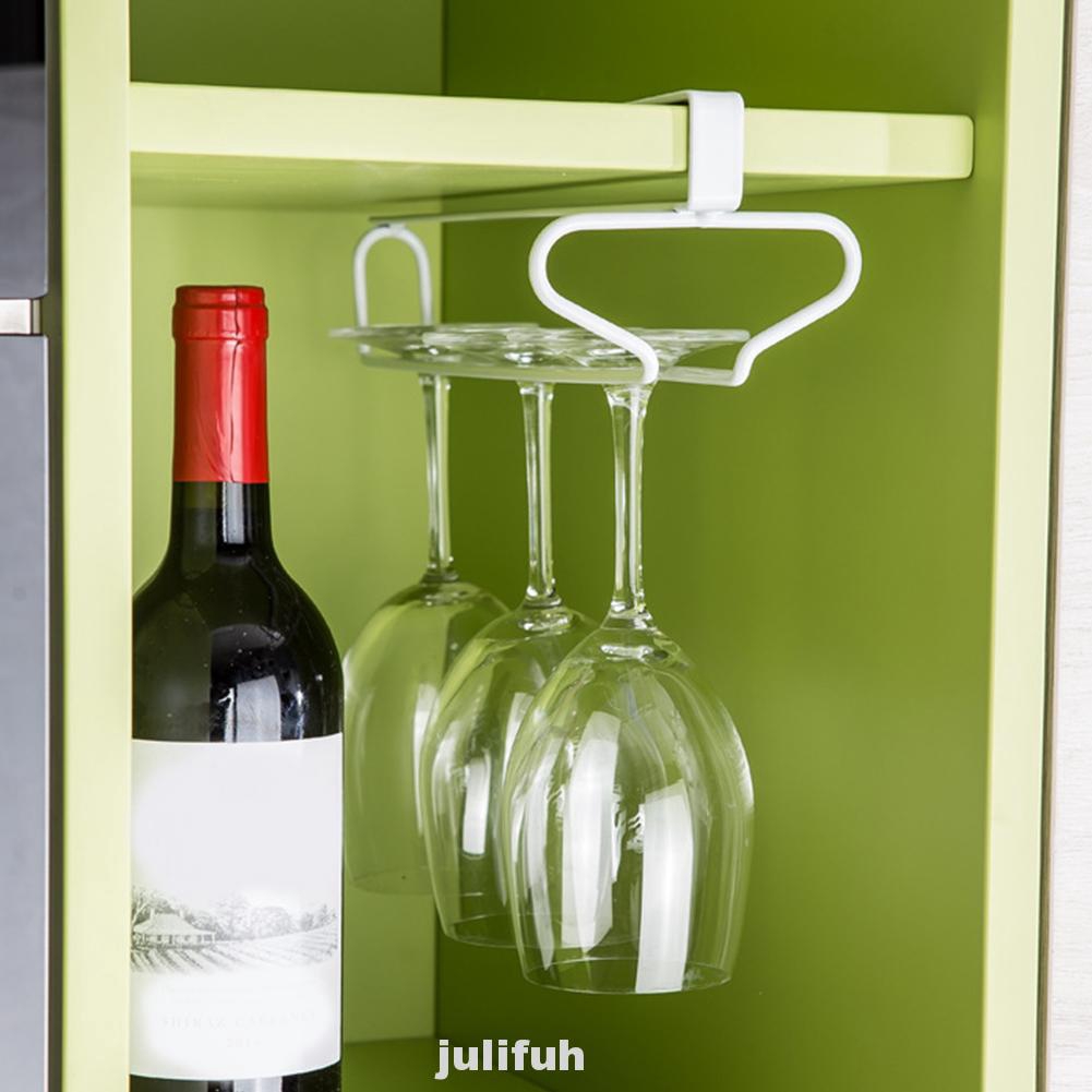 Wine Glass Holder Iron Stemware Rack Under Cabinet Hanger Kitchen Novelty Portable Shelf Storage Shopee Philippines
