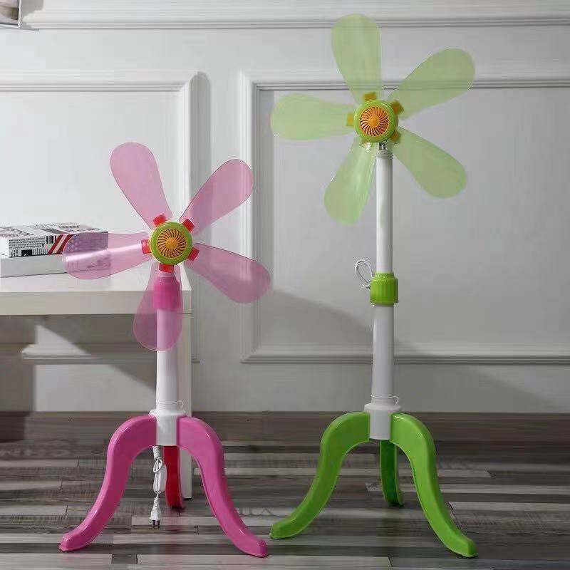 Xhopee Foldable Stand Fan 5 Blades Adjustable Stand Fan Electric Fan