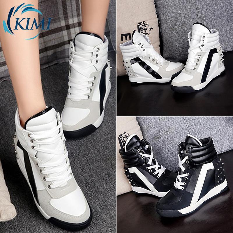 high heel wedge sneakers